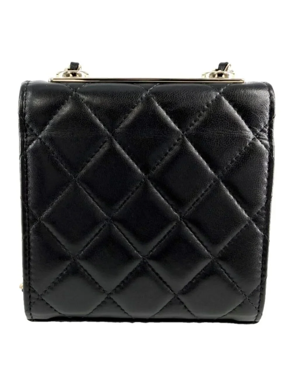 Chanel Shoulder Bag Crossbody CC Logo Quilted Chain Lambskin Black Gold Vintage